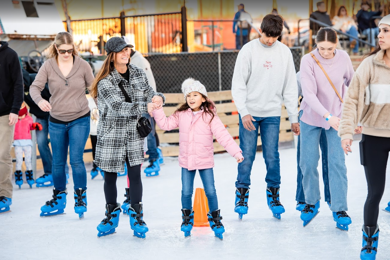 Group of skaters at the Historic Folsom Ice Rink