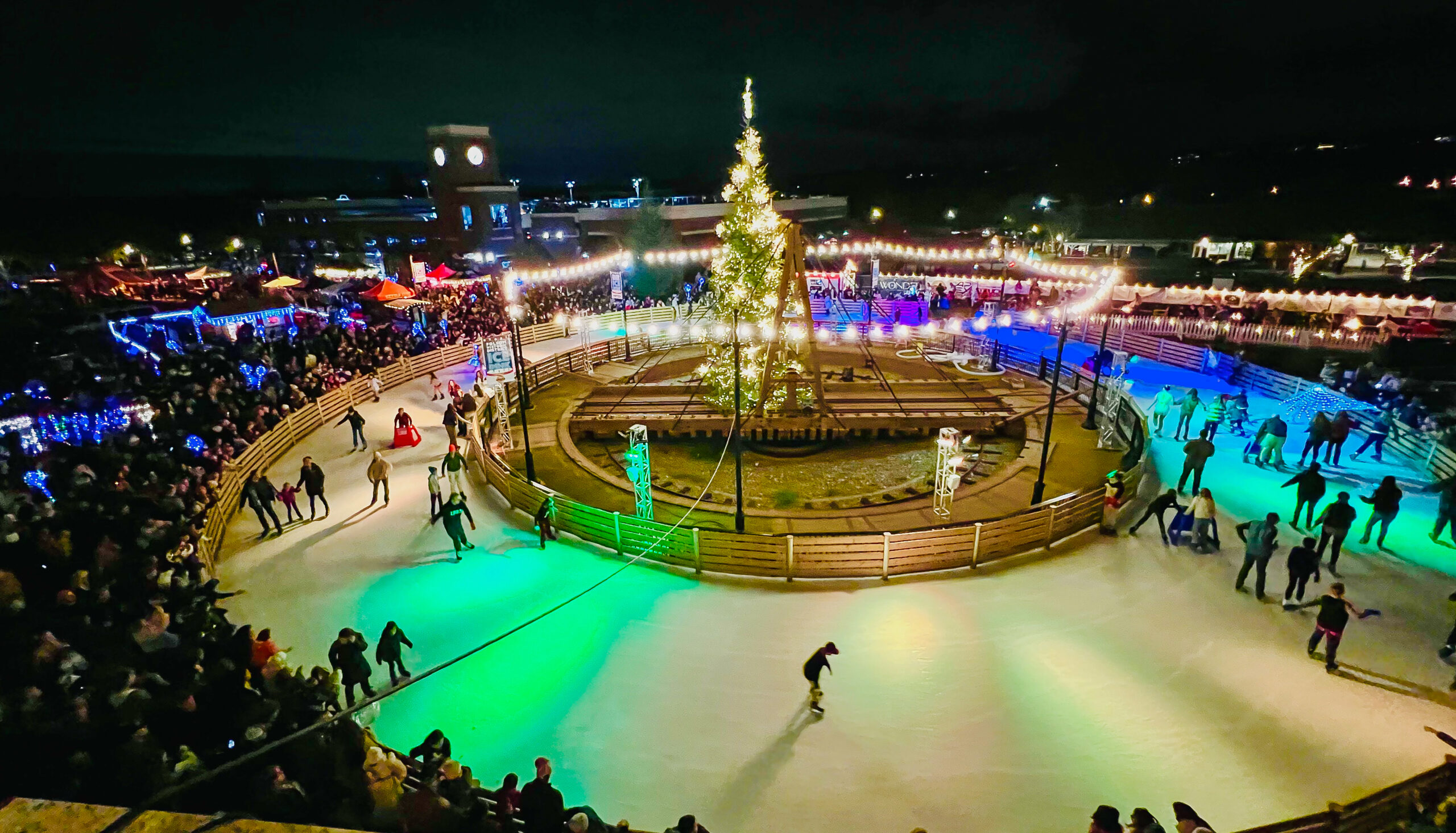Group of skaters at the Historic Folsom Ice Rink